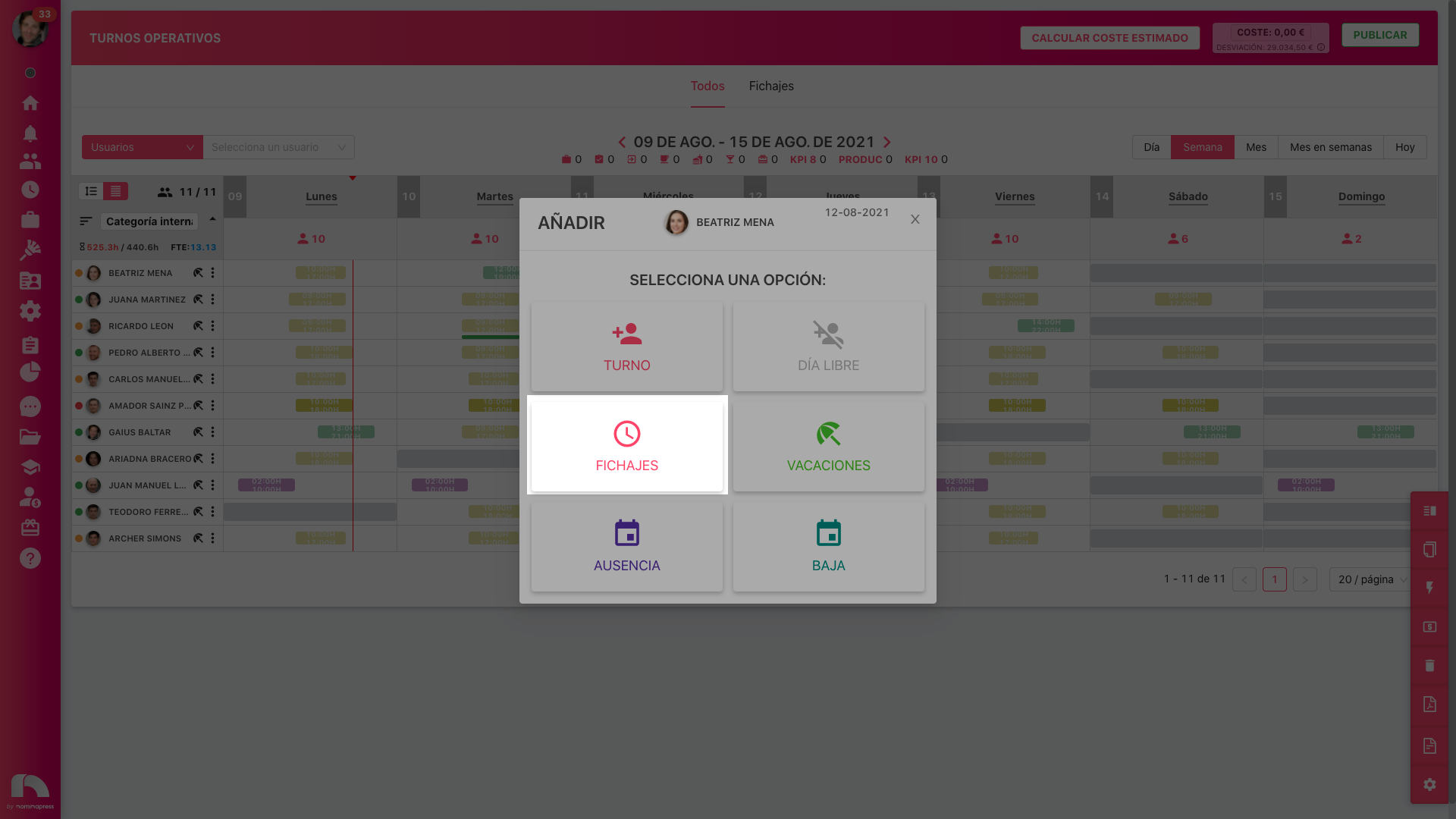 Crear turnos de fichajes Crear turnos de fichajes