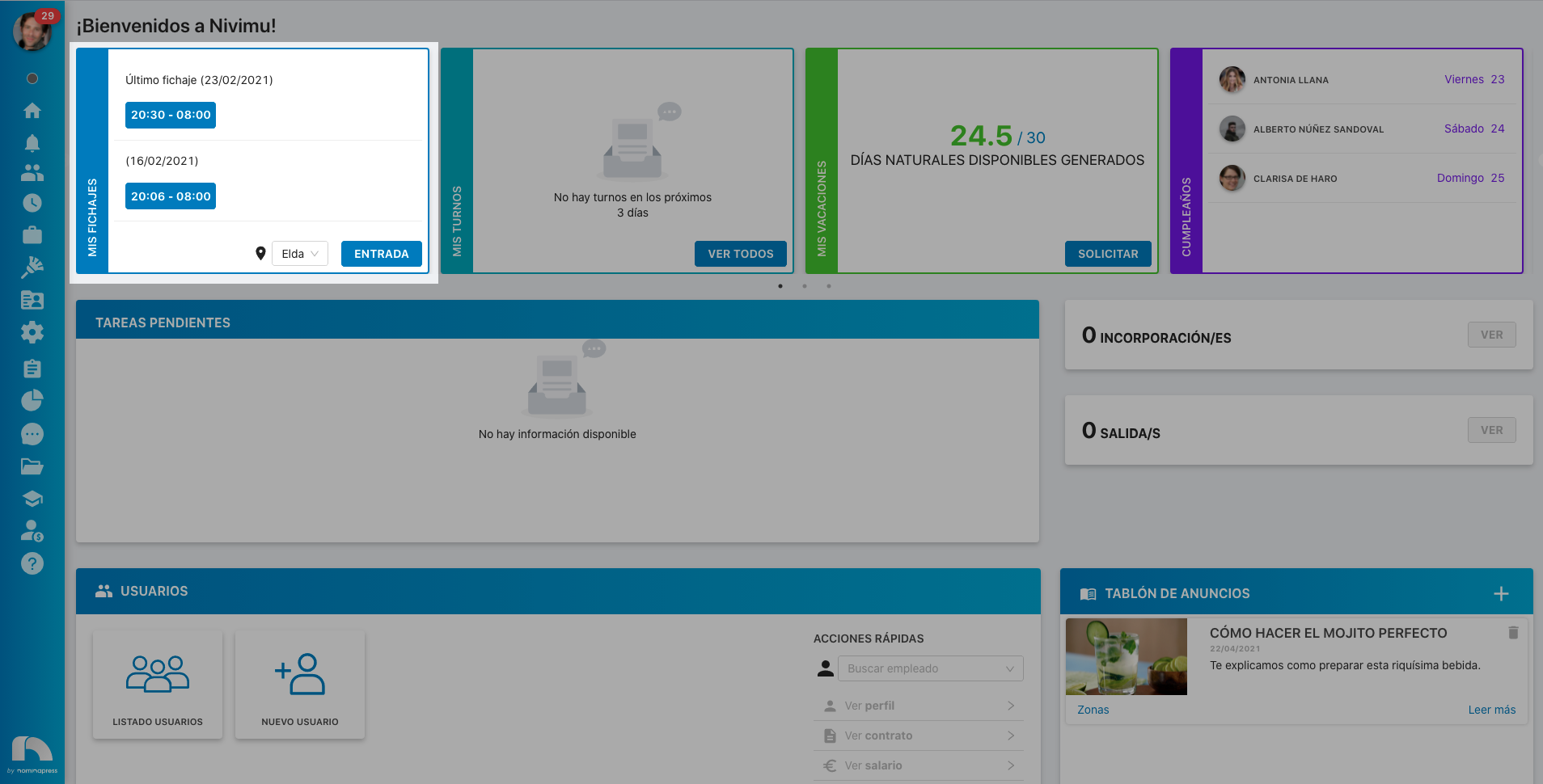 Widget Últimos Fichajes