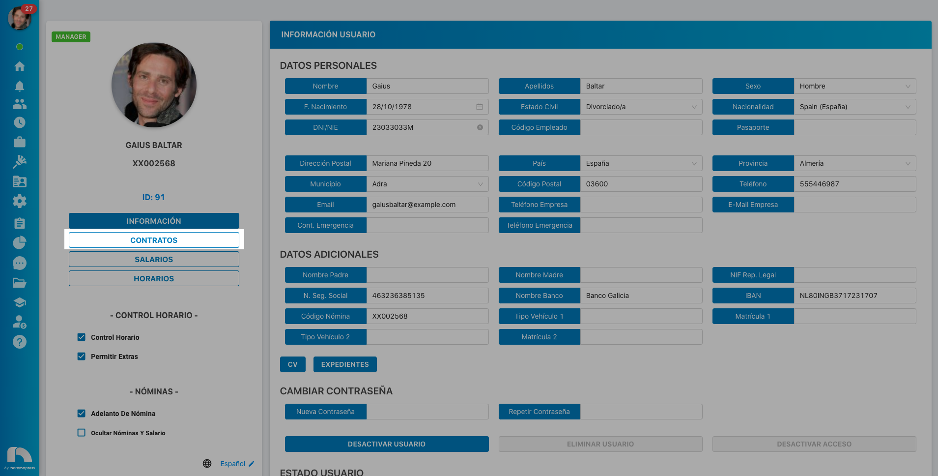 Mi perfil / Contrato Mi perfil / Contrato