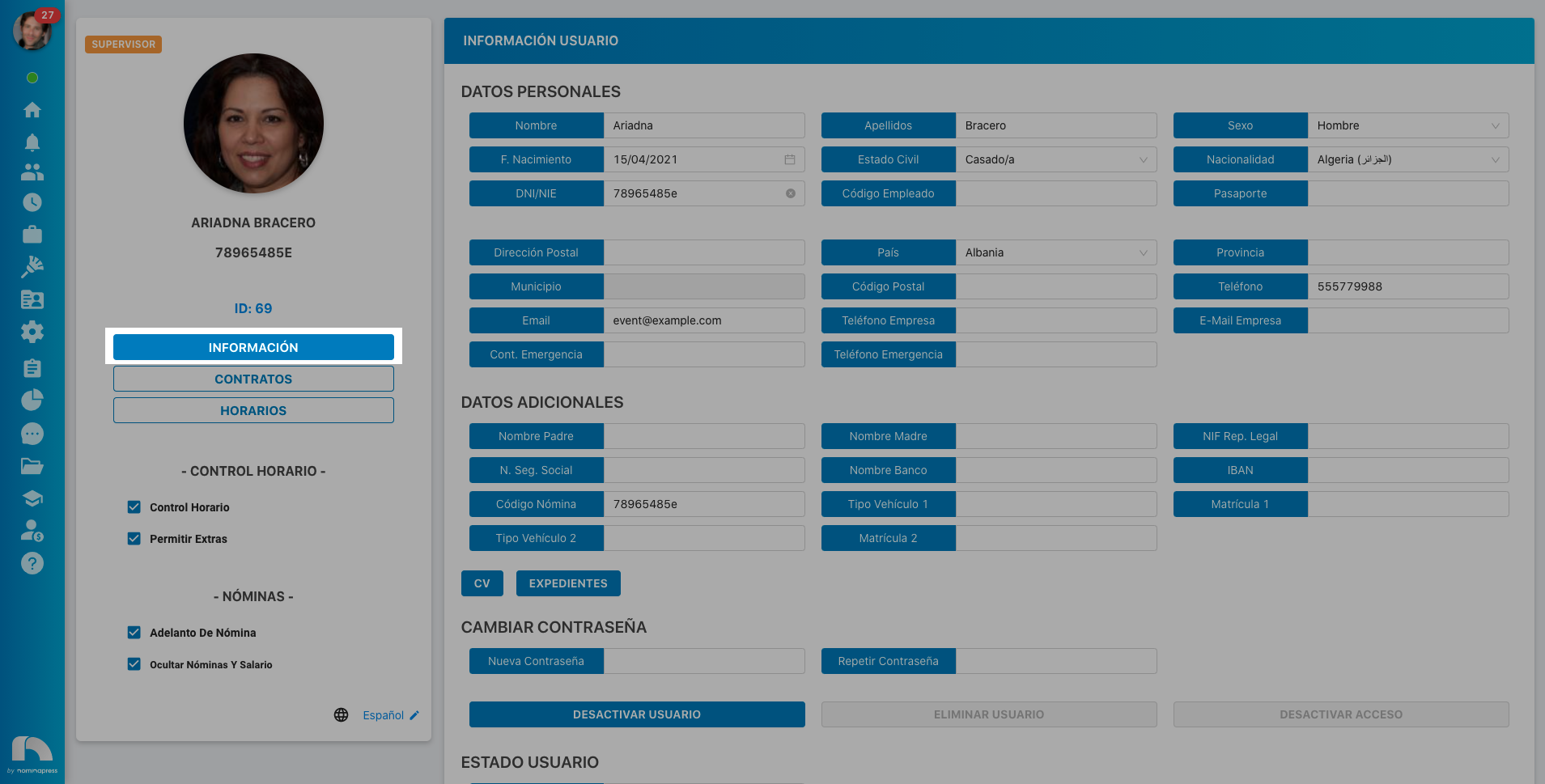 Perfil / Información Perfil / Información