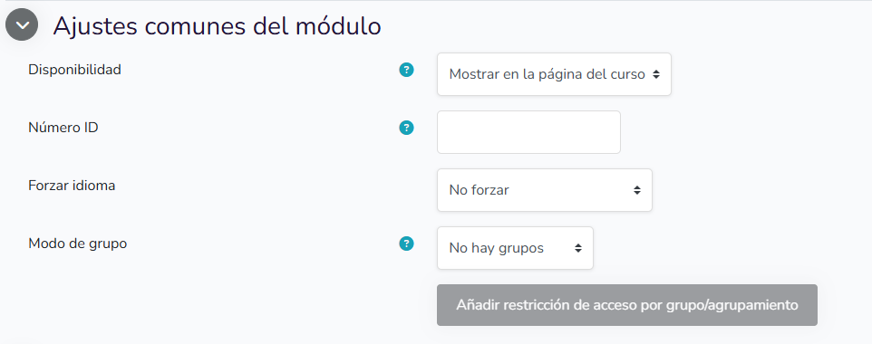 Common settings