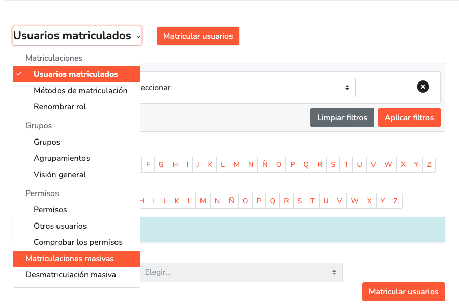 Desplegable matriculaciones